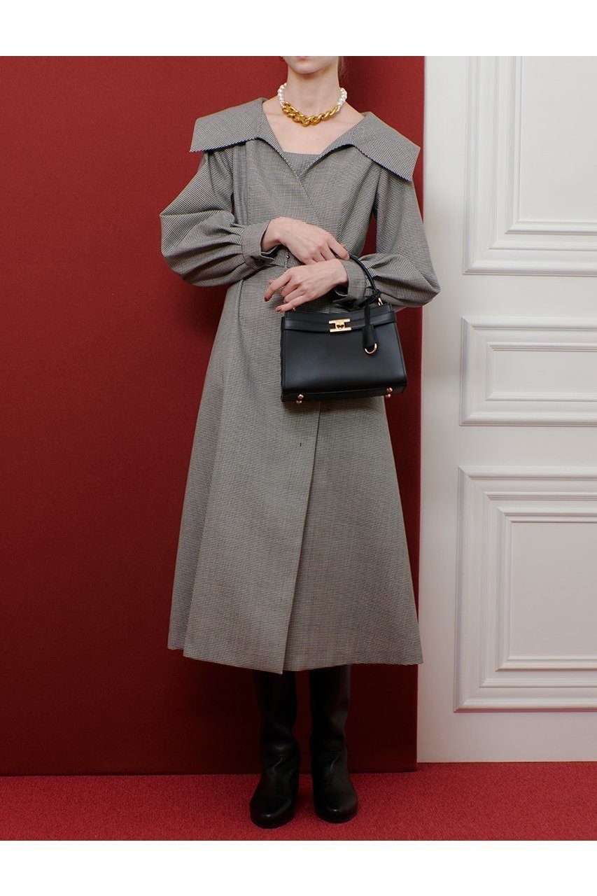【アルアバイル/allureville】の【LOULOU WILLOUGHBY】W先染めセーラーカラーワンピース 人気、トレンドファッション・服の通販 founy(ファニー) 　ファッション　Fashion　レディースファッション　Fashion for Women　ワンピース　Dresses　チュニック　Tunic Tops & Dresses　2025年　2025　2025-2026秋冬・A/W　Autumn/Winter 2025–26 AW25–26　ストライプ　Stripe, Striped Pattern　チェック　Check, Plaid, Tartan　チュニック　Tunic, Long Top　フィット　Fit, Slim Fit　ロング　Long, Long-Length　無地　Plain, Solid Color　A/W・秋冬　Autumn/Winter　other-3|ID: prp329100004632789 ipo3291000000033341533