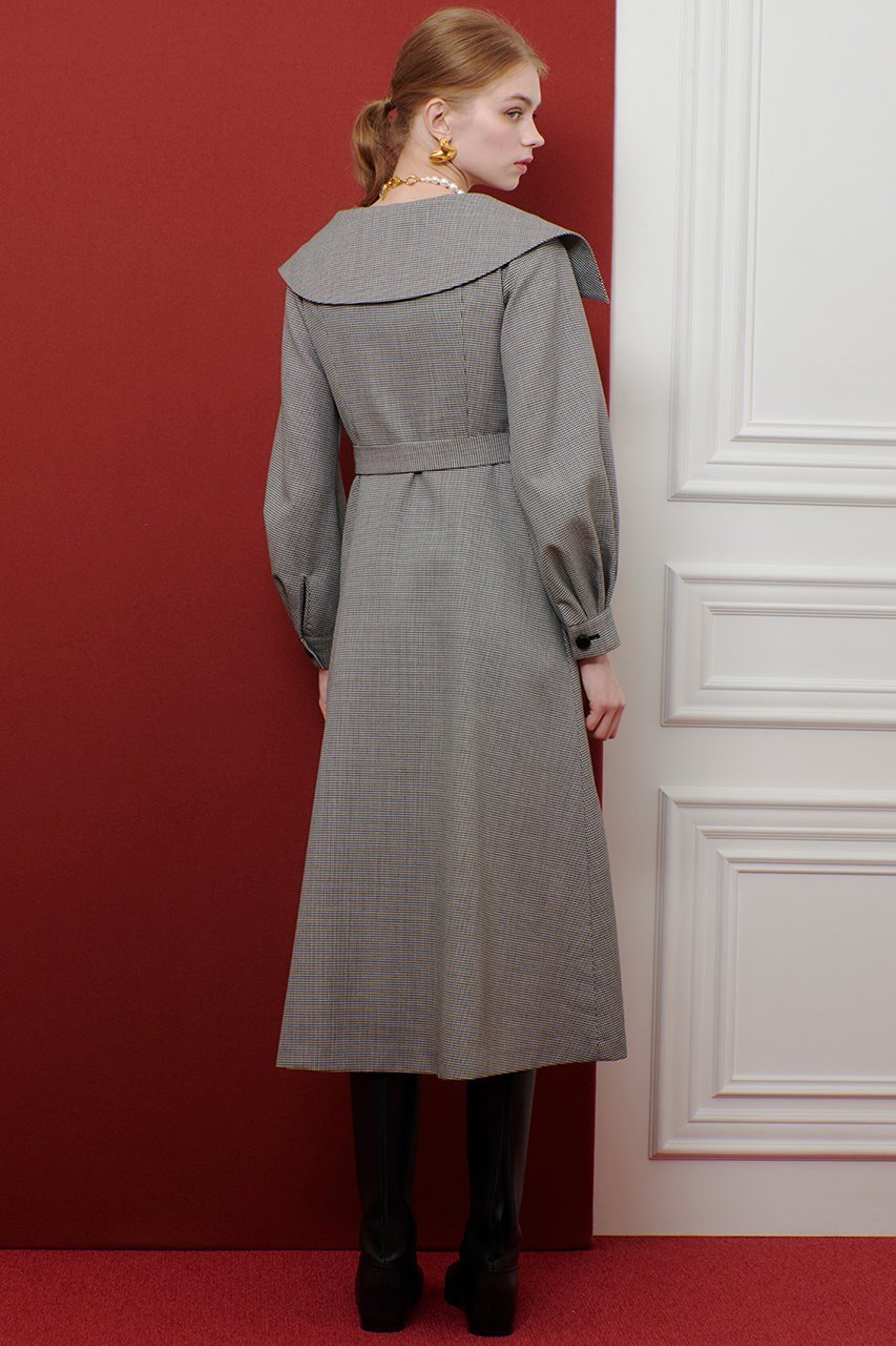 【アルアバイル/allureville】の【LOULOU WILLOUGHBY】W先染めセーラーカラーワンピース 人気、トレンドファッション・服の通販 founy(ファニー) 　ファッション　Fashion　レディースファッション　Fashion for Women　ワンピース　Dresses　チュニック　Tunic Tops & Dresses　ストライプ　Stripe, Striped Pattern　チェック　Check, Plaid, Tartan　チュニック　Tunic, Long Top　フィット　Fit, Slim Fit　ロング　Long, Long-Length　無地　Plain, Solid Color　other-5|ID: prp329100004632789 ipo3291000000035564689