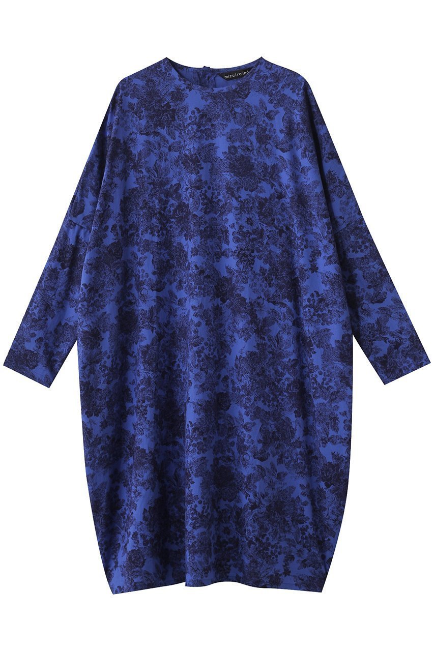 【ミズイロ インド/mizuiro ind】のプリントコクーンワイドワンピース インテリア・キッズ・メンズ・レディースファッション・服の通販 founy(ファニー) 　ファッション　Fashion　レディースファッション　Fashion for Women　ワンピース　Dresses　チュニック　Tunic Tops & Dresses　チュニック　Tunic, Long Top　フラワー　Flower, Floral　プリント　Print, Printed Pattern　ロング　Long, Long-Length　秋　Autumn　A/W・秋冬　Autumn/Winter　blue|ID: prp329100004632791 ipo3291000000035562405