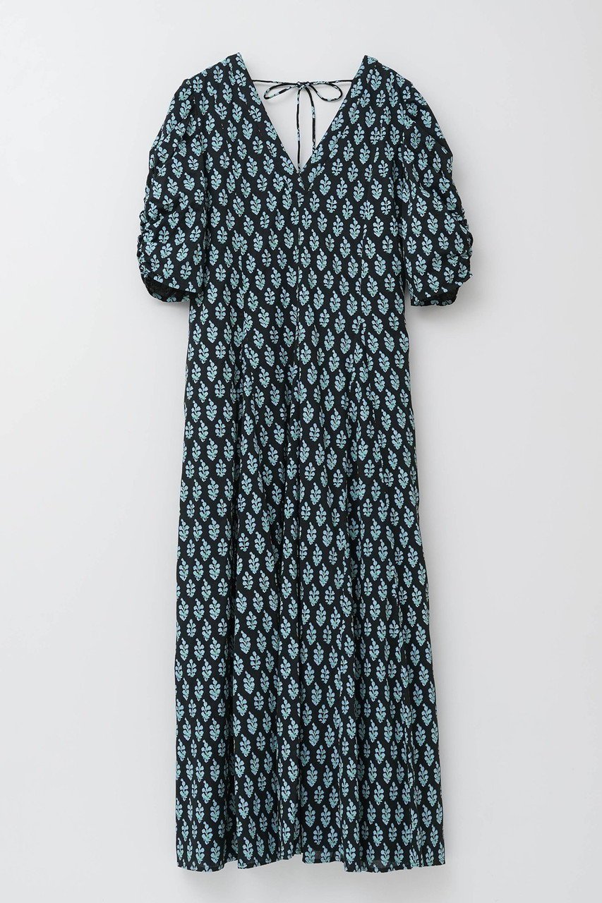 【ヌキテパ/NE QUITTEZ PAS】のCOTTON VOILE ETHNIC プリントギャザースリーブドレス 人気、トレンドファッション・服の通販 founy(ファニー) 　ファッション　Fashion　レディースファッション　Fashion for Women　ワンピース　Dresses　フォーマル・パーティードレス・結婚式用ドレス　Elegant & Casual Dresses　チュニック　Tunic Tops & Dresses　2025年　2025　2025-2026秋冬・A/W　Autumn/Winter 2025–26 AW25–26　インド　Indian Textile　ギャザー　Gathered, Ruffled　チャーム　Charm, Pendant　チュニック　Tunic, Long Top　ドレス　Dress, One-Piece　フレア　Flare, Flared　リボン　Ribbon, Bow　リラックス　Relax, Relaxed Fit　ロング　Long, Long-Length　A/W・秋冬　Autumn/Winter　 other-1|ID: prp329100004632796 ipo3291000000033341574