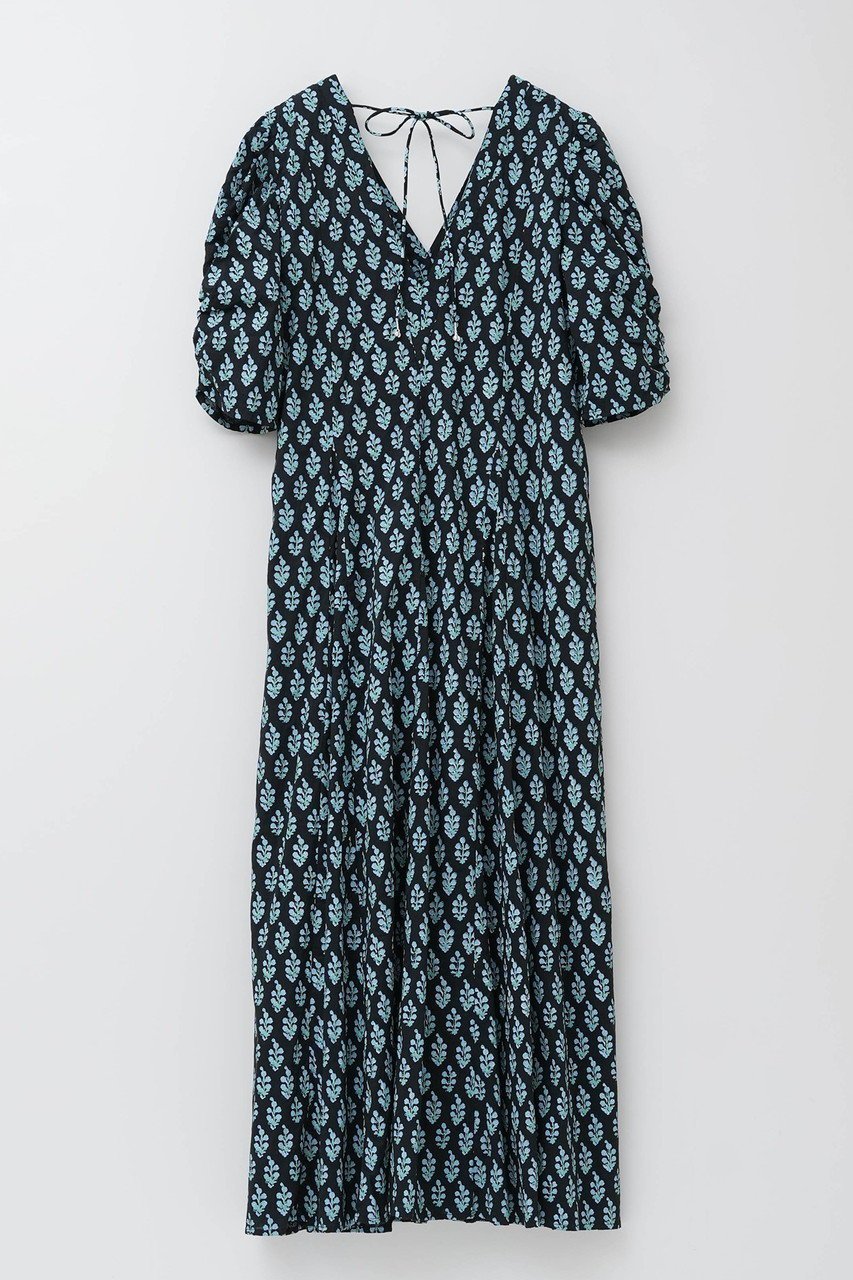 【ヌキテパ/NE QUITTEZ PAS】のCOTTON VOILE ETHNIC プリントギャザースリーブドレス 人気、トレンドファッション・服の通販 founy(ファニー) 　ファッション　Fashion　レディースファッション　Fashion for Women　ワンピース　Dresses　フォーマル・パーティードレス・結婚式用ドレス　Elegant & Casual Dresses　チュニック　Tunic Tops & Dresses　2025年　2025　2025-2026秋冬・A/W　Autumn/Winter 2025–26 AW25–26　インド　Indian Textile　ギャザー　Gathered, Ruffled　チャーム　Charm, Pendant　チュニック　Tunic, Long Top　ドレス　Dress, One-Piece　フレア　Flare, Flared　リボン　Ribbon, Bow　リラックス　Relax, Relaxed Fit　ロング　Long, Long-Length　A/W・秋冬　Autumn/Winter　other-2|ID: prp329100004632796 ipo3291000000033341579