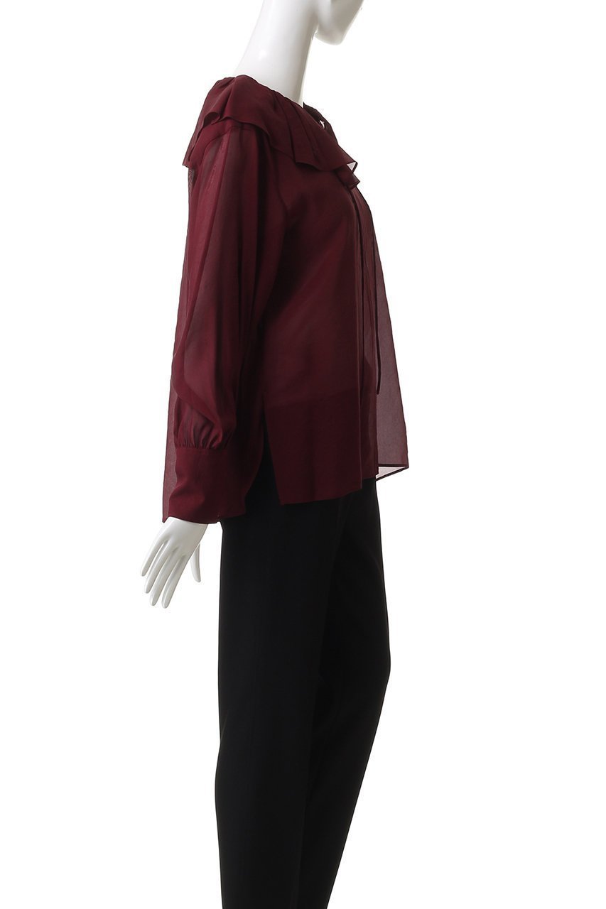 【デパリエ/DEPAREILLE】のシルキーラッフルブラウス 人気、トレンドファッション・服の通販 founy(ファニー) 　ファッション　Fashion　レディースファッション　Fashion for Women　トップス・カットソー　Cut & Sew Tops　シャツ・ブラウス・オフィスカジュアル　Elegant Blouses & Button-Ups　2025年　2025　2025-2026秋冬・A/W　Autumn/Winter 2025–26 AW25–26　スリーブ　Sleeve, Long Sleeve / Short Sleeve　ロング　Long, Long-Length　A/W・秋冬　Autumn/Winter　other-3|ID: prp329100004632801 ipo3291000000033341615