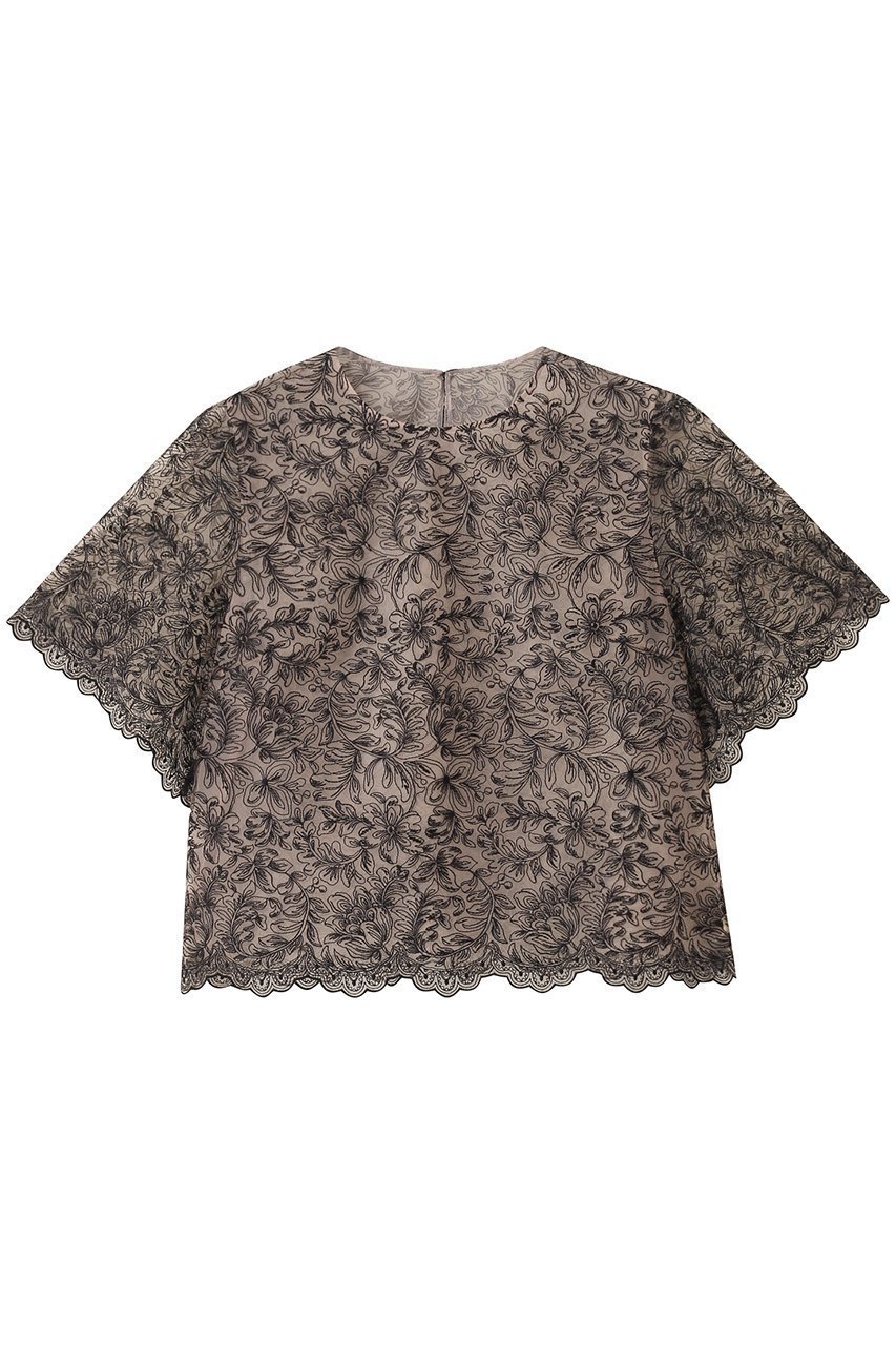 【アナイ/ANAYI】のレースフラワーチュールTブラウス インテリア・キッズ・メンズ・レディースファッション・服の通販 founy(ファニー) 　ファッション　Fashion　レディースファッション　Fashion for Women　トップス・カットソー　Cut & Sew Tops　シャツ・ブラウス・オフィスカジュアル　Elegant Blouses & Button-Ups　2025年　2025　2025-2026秋冬・A/W　Autumn/Winter 2025–26 AW25–26　エレガント 上品　Elegant　ショート　Short, Short Length　スカラップ　Scallop, Scalloped Edge　スラックス　Slacks, Dress Pants　スリーブ　Sleeve, Long Sleeve / Short Sleeve　チュール　Tulip, Tulip Motif　デニム　Denim, Jeans Material　トレンド　Trend, Trending Now　レース　Lace, Lace Fabric　A/W・秋冬　Autumn/Winter　ベージュ|ID: prp329100004632803 ipo3291000000033341623