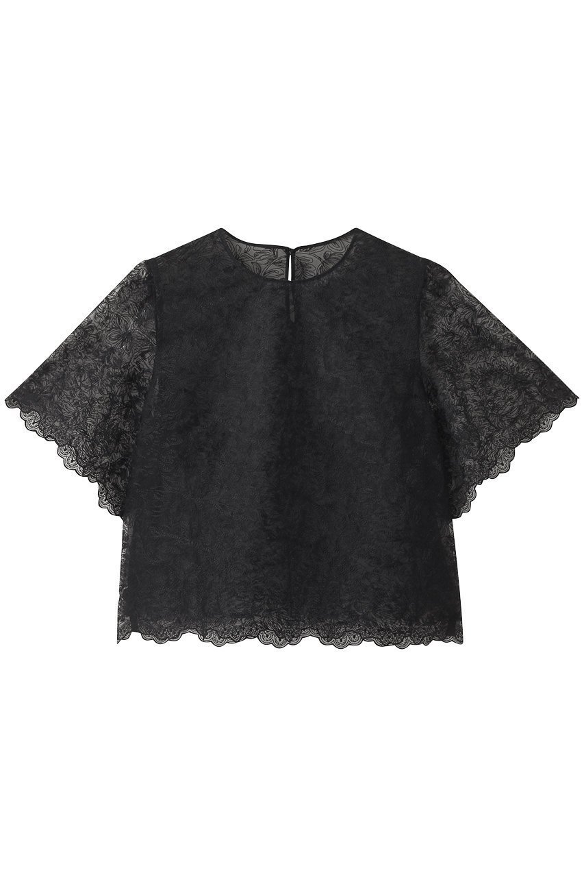 【アナイ/ANAYI】のレースフラワーチュールTブラウス インテリア・キッズ・メンズ・レディースファッション・服の通販 founy(ファニー) 　ファッション　Fashion　レディースファッション　Fashion for Women　トップス・カットソー　Cut & Sew Tops　シャツ・ブラウス・オフィスカジュアル　Elegant Blouses & Button-Ups　2025年　2025　2025-2026秋冬・A/W　Autumn/Winter 2025–26 AW25–26　エレガント 上品　Elegant　ショート　Short, Short Length　スカラップ　Scallop, Scalloped Edge　スラックス　Slacks, Dress Pants　スリーブ　Sleeve, Long Sleeve / Short Sleeve　チュール　Tulip, Tulip Motif　デニム　Denim, Jeans Material　トレンド　Trend, Trending Now　レース　Lace, Lace Fabric　A/W・秋冬　Autumn/Winter　ブラック|ID: prp329100004632803 ipo3291000000033341624