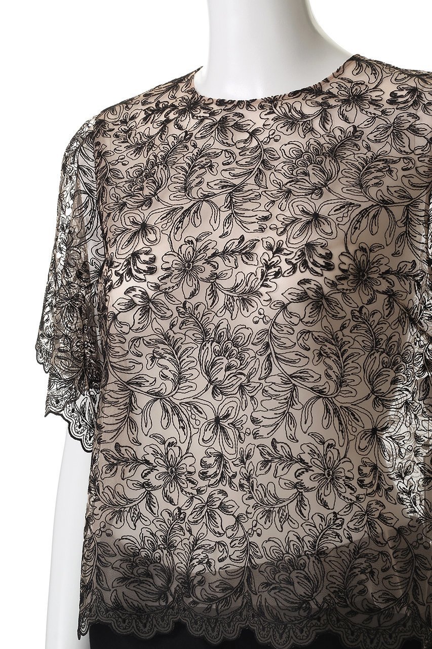 【アナイ/ANAYI】のレースフラワーチュールTブラウス 人気、トレンドファッション・服の通販 founy(ファニー) 　ファッション　Fashion　レディースファッション　Fashion for Women　トップス・カットソー　Cut & Sew Tops　シャツ・ブラウス・オフィスカジュアル　Elegant Blouses & Button-Ups　2025年　2025　2025-2026秋冬・A/W　Autumn/Winter 2025–26 AW25–26　エレガント 上品　Elegant　ショート　Short, Short Length　スカラップ　Scallop, Scalloped Edge　スラックス　Slacks, Dress Pants　スリーブ　Sleeve, Long Sleeve / Short Sleeve　チュール　Tulip, Tulip Motif　デニム　Denim, Jeans Material　トレンド　Trend, Trending Now　レース　Lace, Lace Fabric　A/W・秋冬　Autumn/Winter　other-5|ID: prp329100004632803 ipo3291000000033341629