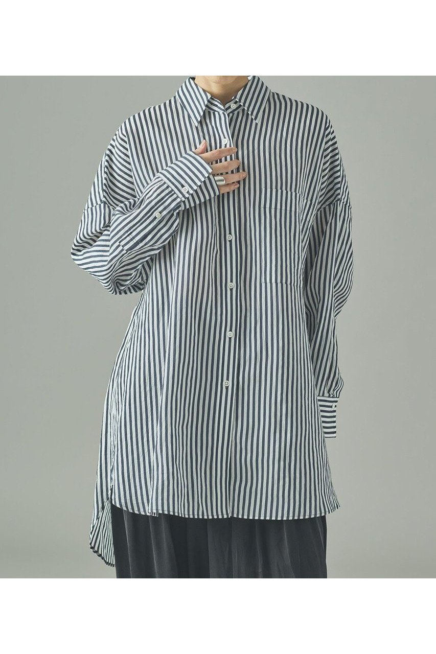 【カレンソロジー/Curensology】のワッシャーストライプシャツ 人気、トレンドファッション・服の通販 founy(ファニー) 　ファッション　Fashion　レディースファッション　Fashion for Women　トップス・カットソー　Cut & Sew Tops　シャツ・ブラウス・オフィスカジュアル　Elegant Blouses & Button-Ups　2025年　2025　2025-2026秋冬・A/W　Autumn/Winter 2025–26 AW25–26　スリーブ　Sleeve, Long Sleeve / Short Sleeve　タンブラー　Tumbler, Travel Mug　ビッグ　Big, Oversized　リラックス　Relax, Relaxed Fit　ロング　Long, Long-Length　エレガント 上品　Elegant　今季　This Season, Current Season　A/W・秋冬　Autumn/Winter　other-2|ID: prp329100004632805 ipo3291000000033341637