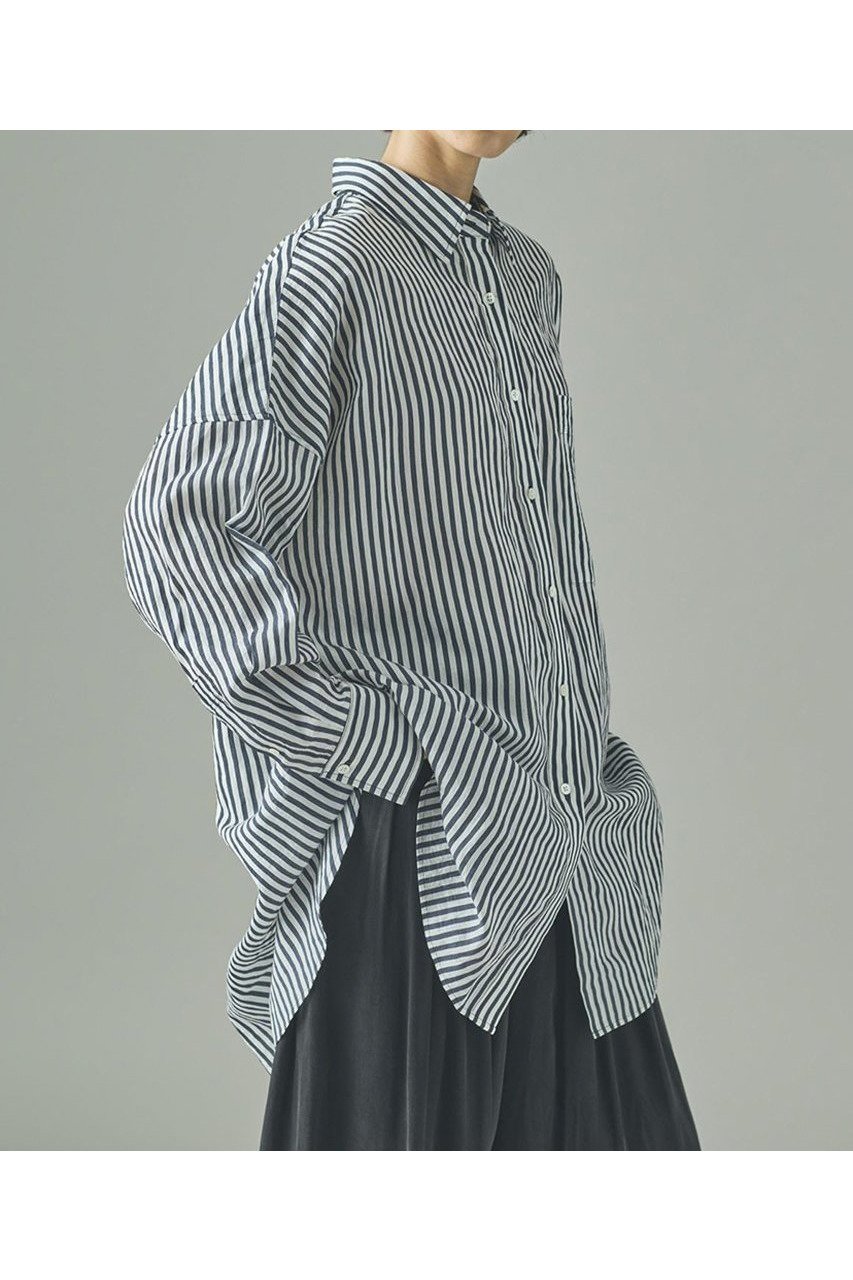 【カレンソロジー/Curensology】のワッシャーストライプシャツ 人気、トレンドファッション・服の通販 founy(ファニー) 　ファッション　Fashion　レディースファッション　Fashion for Women　トップス・カットソー　Cut & Sew Tops　シャツ・ブラウス・オフィスカジュアル　Elegant Blouses & Button-Ups　2025年　2025　2025-2026秋冬・A/W　Autumn/Winter 2025–26 AW25–26　スリーブ　Sleeve, Long Sleeve / Short Sleeve　タンブラー　Tumbler, Travel Mug　ビッグ　Big, Oversized　リラックス　Relax, Relaxed Fit　ロング　Long, Long-Length　エレガント 上品　Elegant　今季　This Season, Current Season　A/W・秋冬　Autumn/Winter　other-3|ID: prp329100004632805 ipo3291000000033341638