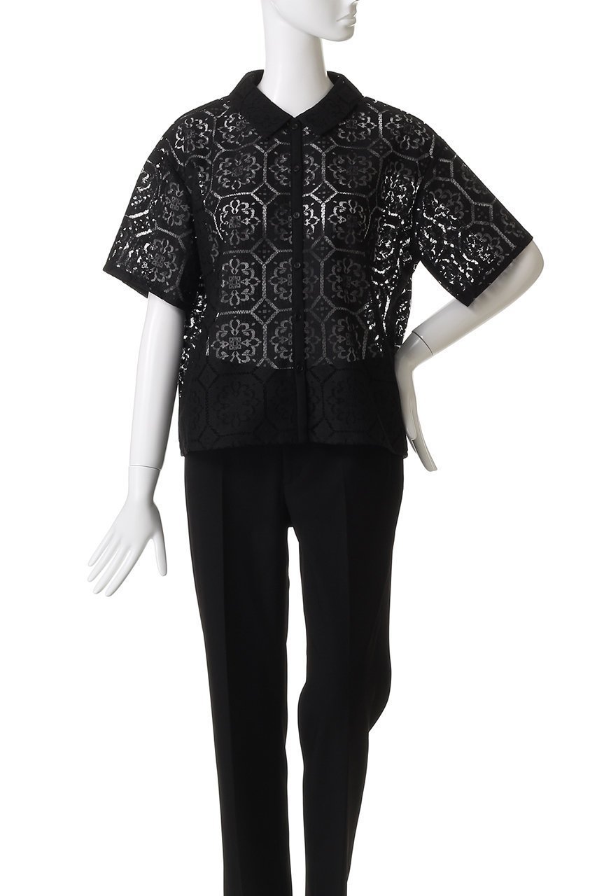 【ミズイロ インド/mizuiro ind】のtile lace shirt シャツ 人気、トレンドファッション・服の通販 founy(ファニー) 　ファッション　Fashion　レディースファッション　Fashion for Women　トップス・カットソー　Cut & Sew Tops　シャツ・ブラウス・オフィスカジュアル　Elegant Blouses & Button-Ups　おすすめ　Recommended / Our Picks　ショート　Short, Short Length　スリーブ　Sleeve, Long Sleeve / Short Sleeve　ベーシック　Basic, Essential　レギュラー　Regular, Standard Fit　レース　Lace, Lace Fabric　エレガント 上品　Elegant　人気　Popular, Best Seller　秋　Autumn　other-2|ID: prp329100004632810 ipo3291000000034336203