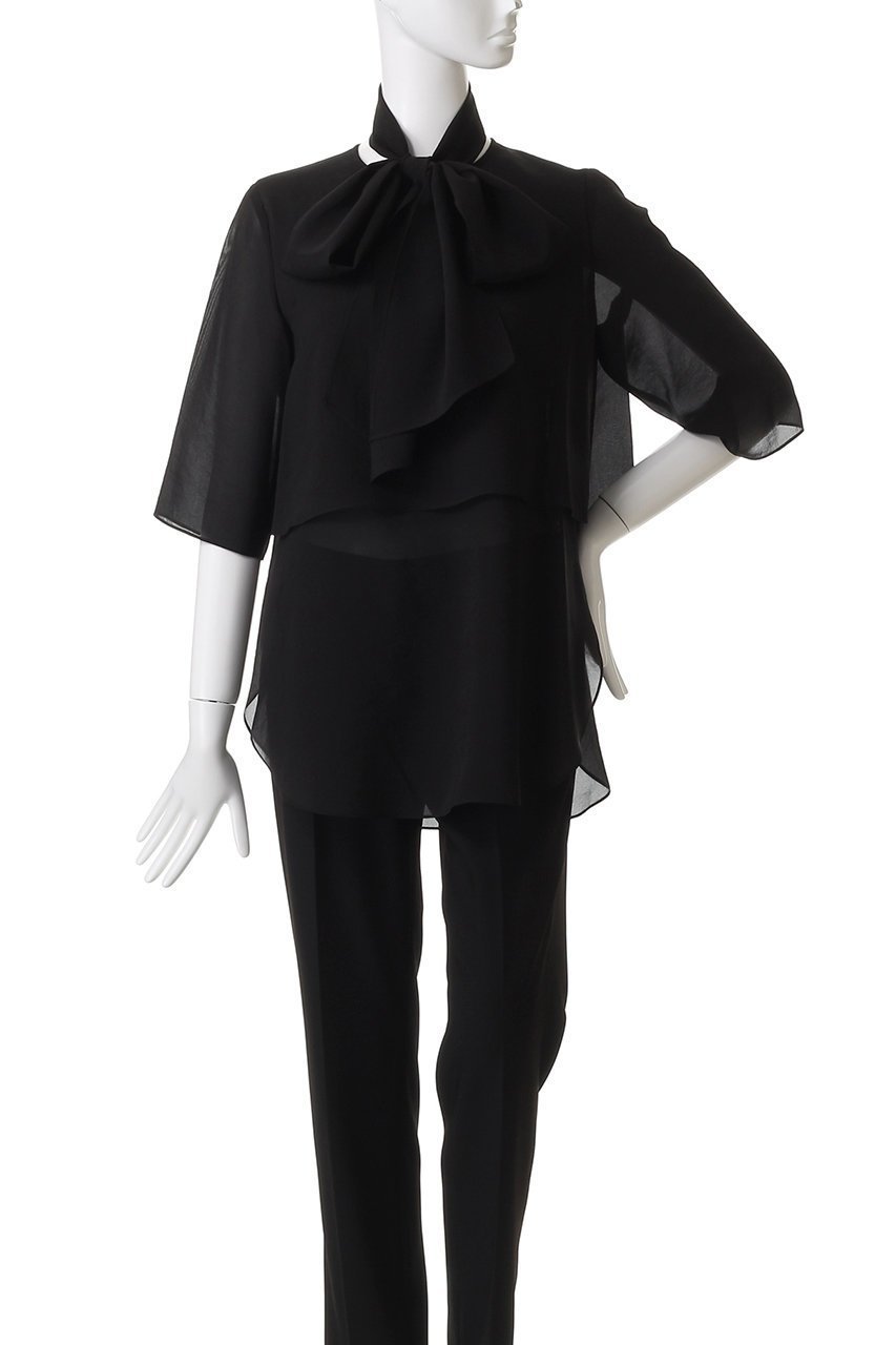 【ドメル/DOMELLE】のオーガンジー ブラウス 人気、トレンドファッション・服の通販 founy(ファニー) 　ファッション　Fashion　レディースファッション　Fashion for Women　トップス・カットソー　Cut & Sew Tops　シャツ・ブラウス・オフィスカジュアル　Elegant Blouses & Button-Ups　2025年　2025　2025-2026秋冬・A/W　Autumn/Winter 2025–26 AW25–26　オーガンジー　Organza Fabric　ショート　Short, Short Length　スリーブ　Sleeve, Long Sleeve / Short Sleeve　バランス　Balance, Style Balance　リボン　Ribbon, Bow　A/W・秋冬　Autumn/Winter　other-2|ID: prp329100004632811 ipo3291000000033341701