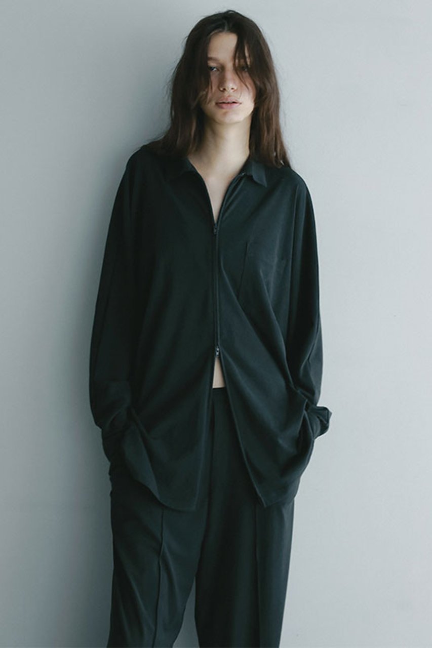 【エトレトウキョウ/ETRE TOKYO】の【8/8 19:00販売開始】フロントファスナーカットシャツ インテリア・キッズ・メンズ・レディースファッション・服の通販 founy(ファニー) 　ファッション　Fashion　レディースファッション　Fashion for Women　トップス・カットソー　Cut & Sew Tops　シャツ・ブラウス・オフィスカジュアル　Elegant Blouses & Button-Ups　カットソー　Cut and Sewn Top　ジップ　Zip, Zipper　スリーブ　Sleeve, Long Sleeve / Short Sleeve　セットアップ　Set-Up, Coordinated Outfit　トレンド　Trend, Trending Now　フロント　Front, Front Design　ロング　Long, Long-Length　新作・新入荷　New Arrivals / New In　チャコールグレー|ID: prp329100004632813 ipo3291000000033341726