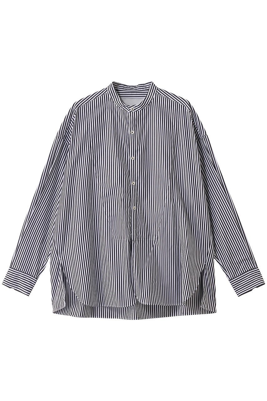 【ティッカ/TICCA】のノーカラービブヨークシャツ インテリア・キッズ・メンズ・レディースファッション・服の通販 founy(ファニー) 　ファッション　Fashion　レディースファッション　Fashion for Women　トップス・カットソー　Cut & Sew Tops　シャツ・ブラウス・オフィスカジュアル　Elegant Blouses & Button-Ups　2025年　2025　2025-2026秋冬・A/W　Autumn/Winter 2025–26 AW25–26　クラシカル　Classical, Vintage-Inspired　スタンダード　Standard, Basic　スリーブ　Sleeve, Long Sleeve / Short Sleeve　ドレス　Dress, One-Piece　ボトム　Bottoms, Lower Wear　リラックス　Relax, Relaxed Fit　ロング　Long, Long-Length　ヴィンテージ　Vintage Style　エレガント 上品　Elegant　A/W・秋冬　Autumn/Winter　ブラックロンドンストライプ|ID: prp329100004632814 ipo3291000000033341741