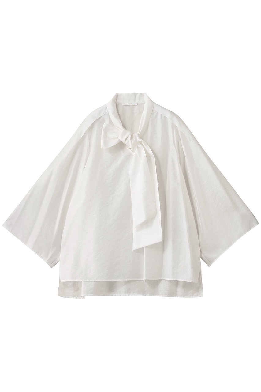 【エブール/ebure】の【店舗限定】ブライトシアー ボウタイブラウス 人気、トレンドファッション・服の通販 founy(ファニー) 　ファッション　Fashion　レディースファッション　Fashion for Women　トップス・カットソー　Cut & Sew Tops　シャツ・ブラウス・オフィスカジュアル　Elegant Blouses & Button-Ups　シアー　Sheer, See-Through　シルク　Silk, 100% Silk　スリーブ　Sleeve, Long Sleeve / Short Sleeve　ロング　Long, Long-Length　再入荷　Restock / Back in Stock　 other-1|ID: prp329100004632822 ipo3291000000035562435