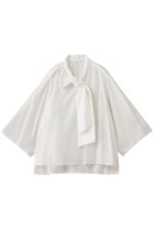 【エブール/ebure】の【店舗限定】ブライトシアー ボウタイブラウス ホワイト|ID:prp329100004632822