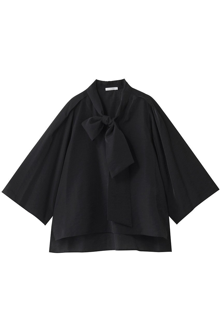 【エブール/ebure】の【店舗限定】ブライトシアー ボウタイブラウス インテリア・キッズ・メンズ・レディースファッション・服の通販 founy(ファニー) 　ファッション　Fashion　レディースファッション　Fashion for Women　トップス・カットソー　Cut & Sew Tops　シャツ・ブラウス・オフィスカジュアル　Elegant Blouses & Button-Ups　シアー　Sheer, See-Through　シルク　Silk, 100% Silk　スリーブ　Sleeve, Long Sleeve / Short Sleeve　ロング　Long, Long-Length　再入荷　Restock / Back in Stock　ブラック|ID: prp329100004632822 ipo3291000000035562441