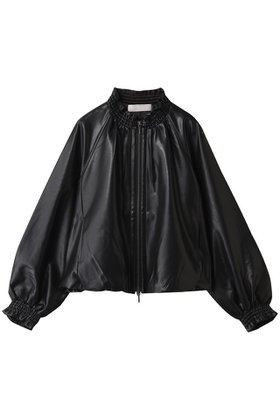 【マリリンムーン/MARILYN MOON】 ソフトフェイクレザーブルゾン人気、トレンドファッション・服の通販 founy(ファニー) ファッション Fashion レディースファッション Fashion for Women アウター Coat / Outerwear Collection レディースジャケット・軽アウター Jackets ブルゾンジャケット・スポーティアウター Blouson Jackets ギャザー Gathered, Ruffled シャーリング Shirring, Ruched ジャケット Jacket, Outerwear バルーン Balloon, Balloon Silhouette フリル Frill, Ruffle ブルゾン Blouson, Bomber Jacket ボトム Bottoms, Lower Wear モダン Modern, Contemporary 秋 Autumn |ID:prp329100004632825