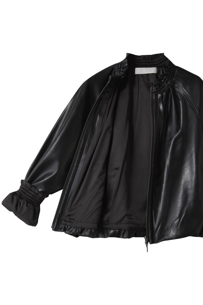 【マリリンムーン/MARILYN MOON】のソフトフェイクレザーブルゾン 人気、トレンドファッション・服の通販 founy(ファニー) ファッション Fashion レディースファッション Fashion for Women アウター Coat / Outerwear Collection レディースジャケット・軽アウター Jackets ブルゾンジャケット・スポーティアウター Blouson Jackets ギャザー Gathered, Ruffled シャーリング Shirring, Ruched ジャケット Jacket, Outerwear バルーン Balloon, Balloon Silhouette フリル Frill, Ruffle ブルゾン Blouson, Bomber Jacket ボトム Bottoms, Lower Wear モダン Modern, Contemporary 秋 Autumn other-6|ID: prp329100004632825 ipo3291000000035562473