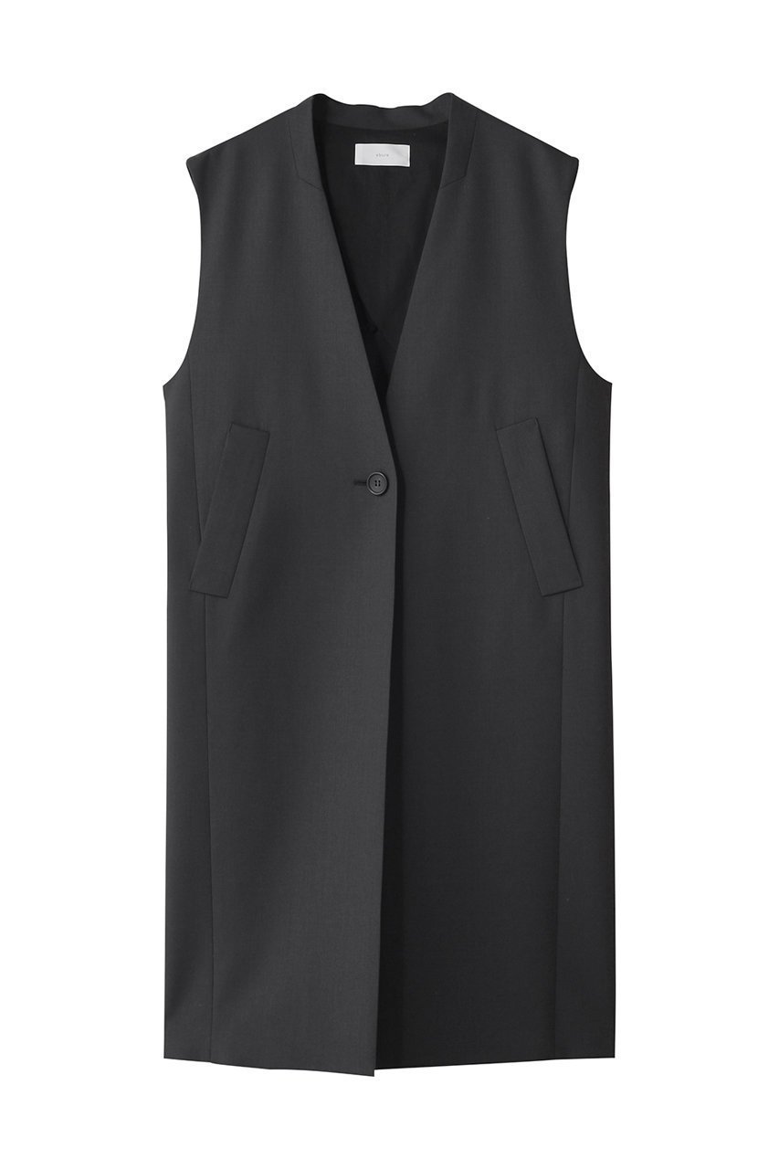 【エブール/ebure】の【店舗限定】ハイカウントオックスウール ロングジレ インテリア・キッズ・メンズ・レディースファッション・服の通販 founy(ファニー) 　ファッション　Fashion　レディースファッション　Fashion for Women　アウター　Coat / Outerwear Collection　レディースジャケット・軽アウター　Jackets　カッティング　Cutting Detail　ジャケット　Jacket, Outerwear　センター　Center, Center Line　ベスト　Vest, Waistcoat　ボックス　Boxy, Box Shape　マニッシュ　Mannish, Boyish　再入荷　Restock / Back in Stock　チャコールグレー|ID: prp329100004632831 ipo3291000000035321315