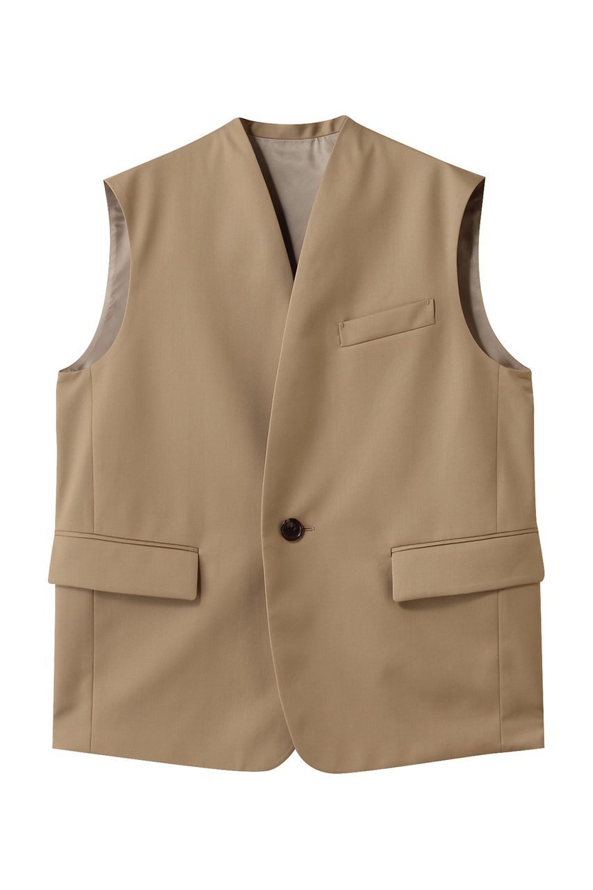 【デパリエ/DEPAREILLE】のウールギャバジンジレ インテリア・キッズ・メンズ・レディースファッション・服の通販 founy(ファニー) 　ファッション　Fashion　レディースファッション　Fashion for Women　アウター　Coat / Outerwear Collection　レディースジャケット・軽アウター　Jackets　2025年　2025　2025-2026秋冬・A/W　Autumn/Winter 2025–26 AW25–26　おすすめ　Recommended / Our Picks　ジャケット　Jacket, Outerwear　ベスト　Vest, Waistcoat　ワイド　Wide, Wide Fit　エレガント 上品　Elegant　A/W・秋冬　Autumn/Winter　キャメル|ID: prp329100004632833 ipo3291000000033341870