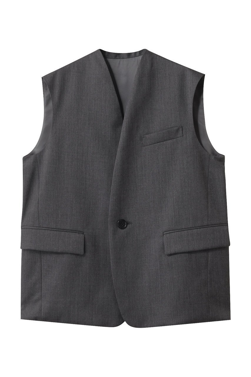 【デパリエ/DEPAREILLE】のウールギャバジンジレ インテリア・キッズ・メンズ・レディースファッション・服の通販 founy(ファニー) 　ファッション　Fashion　レディースファッション　Fashion for Women　アウター　Coat / Outerwear Collection　レディースジャケット・軽アウター　Jackets　おすすめ　Recommended / Our Picks　ジャケット　Jacket, Outerwear　ベスト　Vest, Waistcoat　ワイド　Wide, Wide Fit　エレガント 上品　Elegant　チャコールグレー|ID: prp329100004632833 ipo3291000000035562484