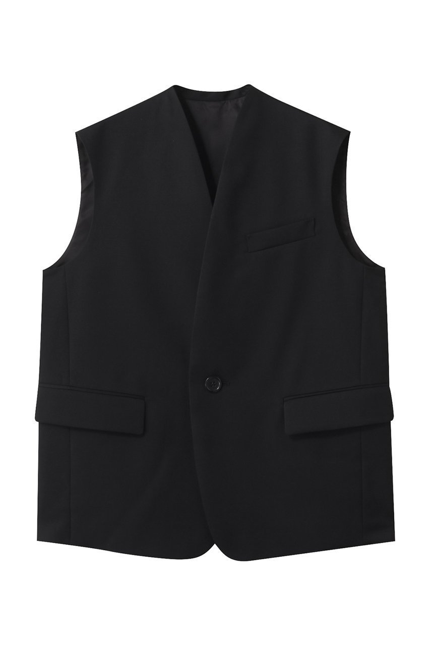 【デパリエ/DEPAREILLE】のウールギャバジンジレ インテリア・キッズ・メンズ・レディースファッション・服の通販 founy(ファニー) 　ファッション　Fashion　レディースファッション　Fashion for Women　アウター　Coat / Outerwear Collection　レディースジャケット・軽アウター　Jackets　おすすめ　Recommended / Our Picks　ジャケット　Jacket, Outerwear　ベスト　Vest, Waistcoat　ワイド　Wide, Wide Fit　エレガント 上品　Elegant　ブラック|ID: prp329100004632833 ipo3291000000035562486