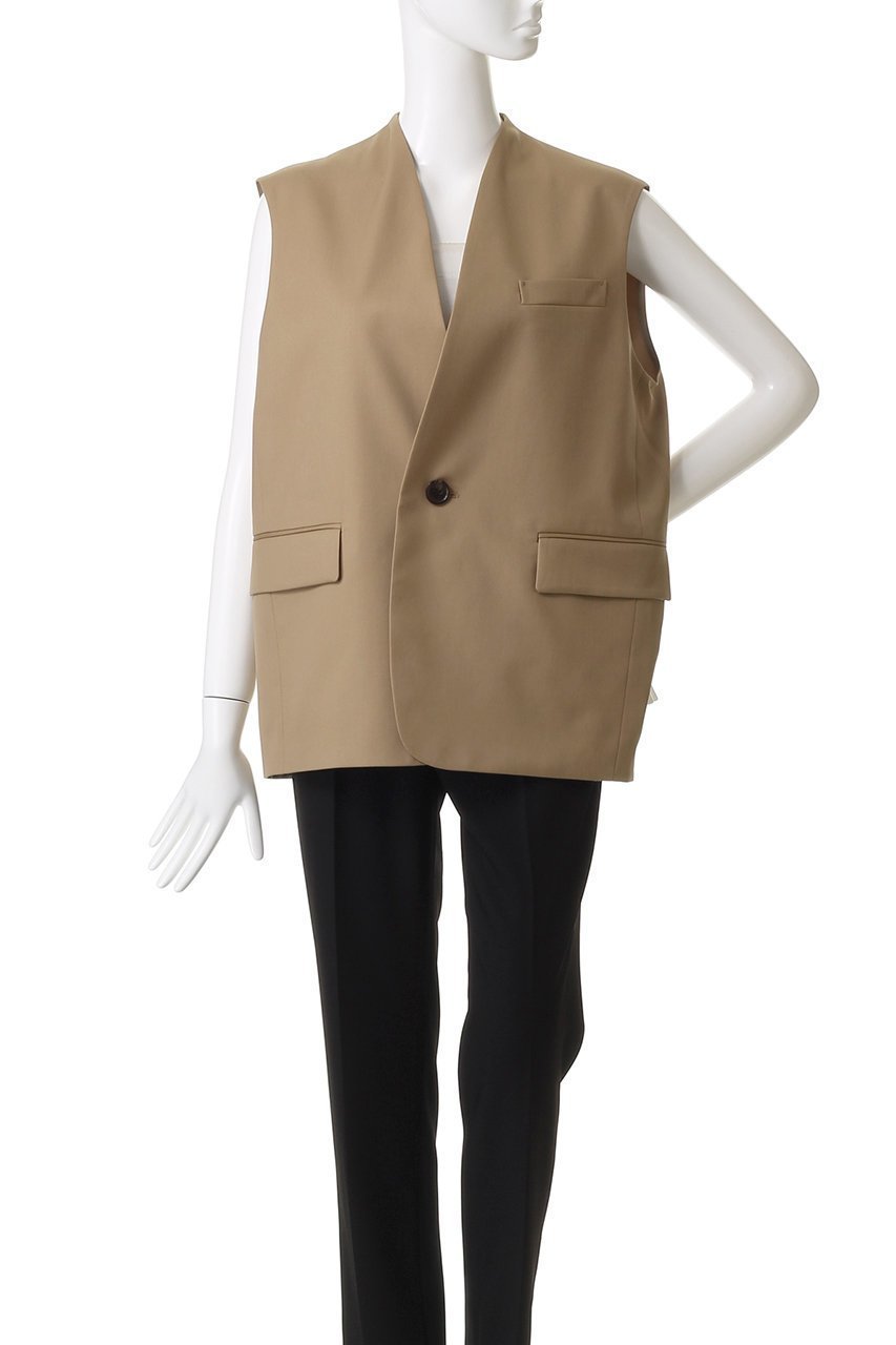 【デパリエ/DEPAREILLE】のウールギャバジンジレ 人気、トレンドファッション・服の通販 founy(ファニー) 　ファッション　Fashion　レディースファッション　Fashion for Women　アウター　Coat / Outerwear Collection　レディースジャケット・軽アウター　Jackets　おすすめ　Recommended / Our Picks　ジャケット　Jacket, Outerwear　ベスト　Vest, Waistcoat　ワイド　Wide, Wide Fit　エレガント 上品　Elegant　other-2|ID: prp329100004632833 ipo3291000000035610684