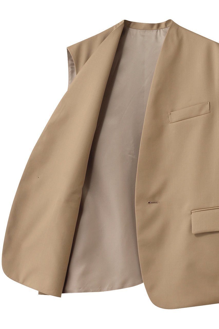 【デパリエ/DEPAREILLE】のウールギャバジンジレ 人気、トレンドファッション・服の通販 founy(ファニー) 　ファッション　Fashion　レディースファッション　Fashion for Women　アウター　Coat / Outerwear Collection　レディースジャケット・軽アウター　Jackets　おすすめ　Recommended / Our Picks　ジャケット　Jacket, Outerwear　ベスト　Vest, Waistcoat　ワイド　Wide, Wide Fit　エレガント 上品　Elegant　other-6|ID: prp329100004632833 ipo3291000000035610688