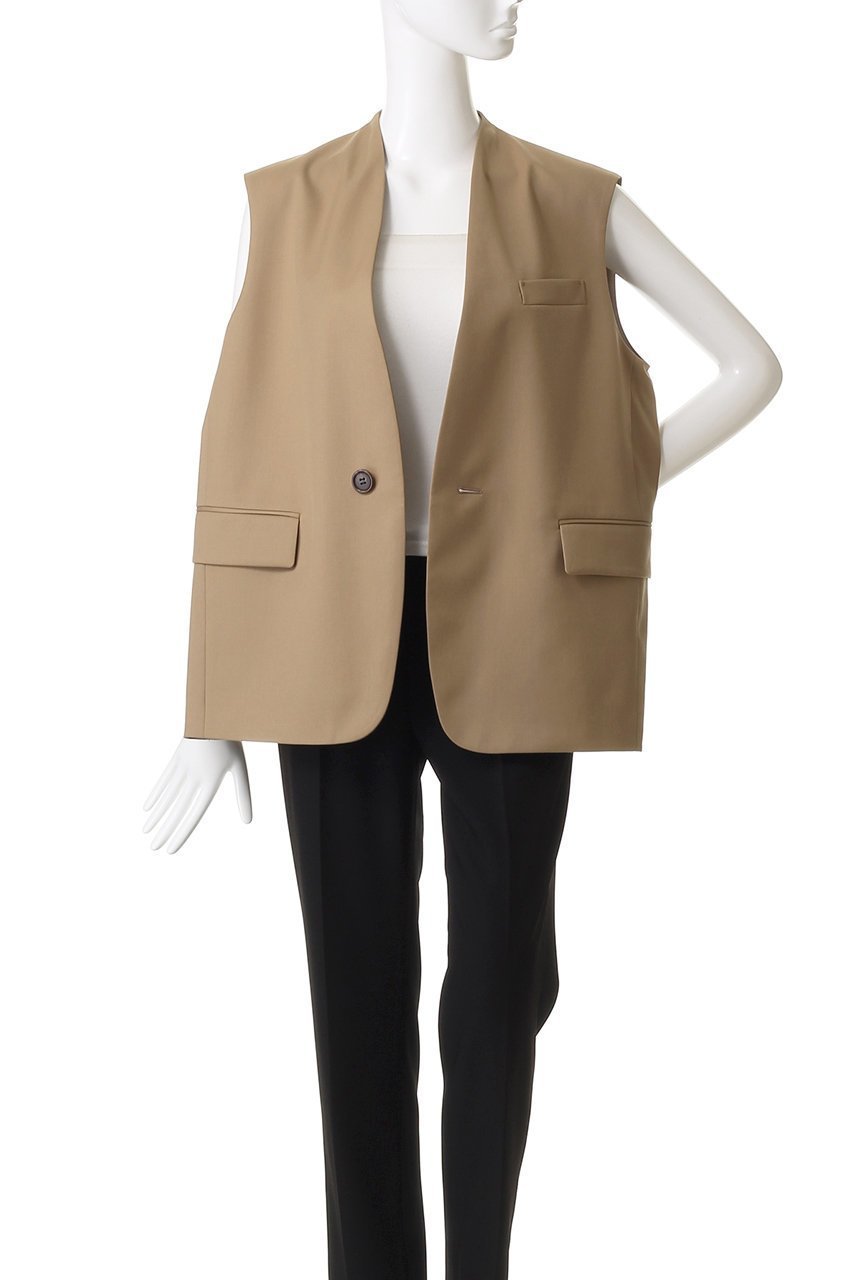 【デパリエ/DEPAREILLE】のウールギャバジンジレ 人気、トレンドファッション・服の通販 founy(ファニー) 　ファッション　Fashion　レディースファッション　Fashion for Women　アウター　Coat / Outerwear Collection　レディースジャケット・軽アウター　Jackets　おすすめ　Recommended / Our Picks　ジャケット　Jacket, Outerwear　ベスト　Vest, Waistcoat　ワイド　Wide, Wide Fit　エレガント 上品　Elegant　other-7|ID: prp329100004632833 ipo3291000000035610689