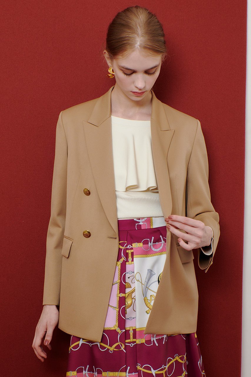 【アルアバイル/allureville】の【LOULOU WILLOUGHBY】ウールチノダブルジャケット 人気、トレンドファッション・服の通販 founy(ファニー) 　ファッション　Fashion　レディースファッション　Fashion for Women　アウター　Coat / Outerwear Collection　レディースジャケット・軽アウター　Jackets　2025年　2025　2025-2026秋冬・A/W　Autumn/Winter 2025–26 AW25–26　シェイプ　Shape, Slim Fit　ジャケット　Jacket, Outerwear　ダブル　Double, Double-Breasted　パターン　Pattern, Design Print　フェミニン　Feminine, Girly　ベーシック　Basic, Essential　マニッシュ　Mannish, Boyish　今季　This Season, Current Season　A/W・秋冬　Autumn/Winter　other-5|ID: prp329100004632835 ipo3291000000033341894