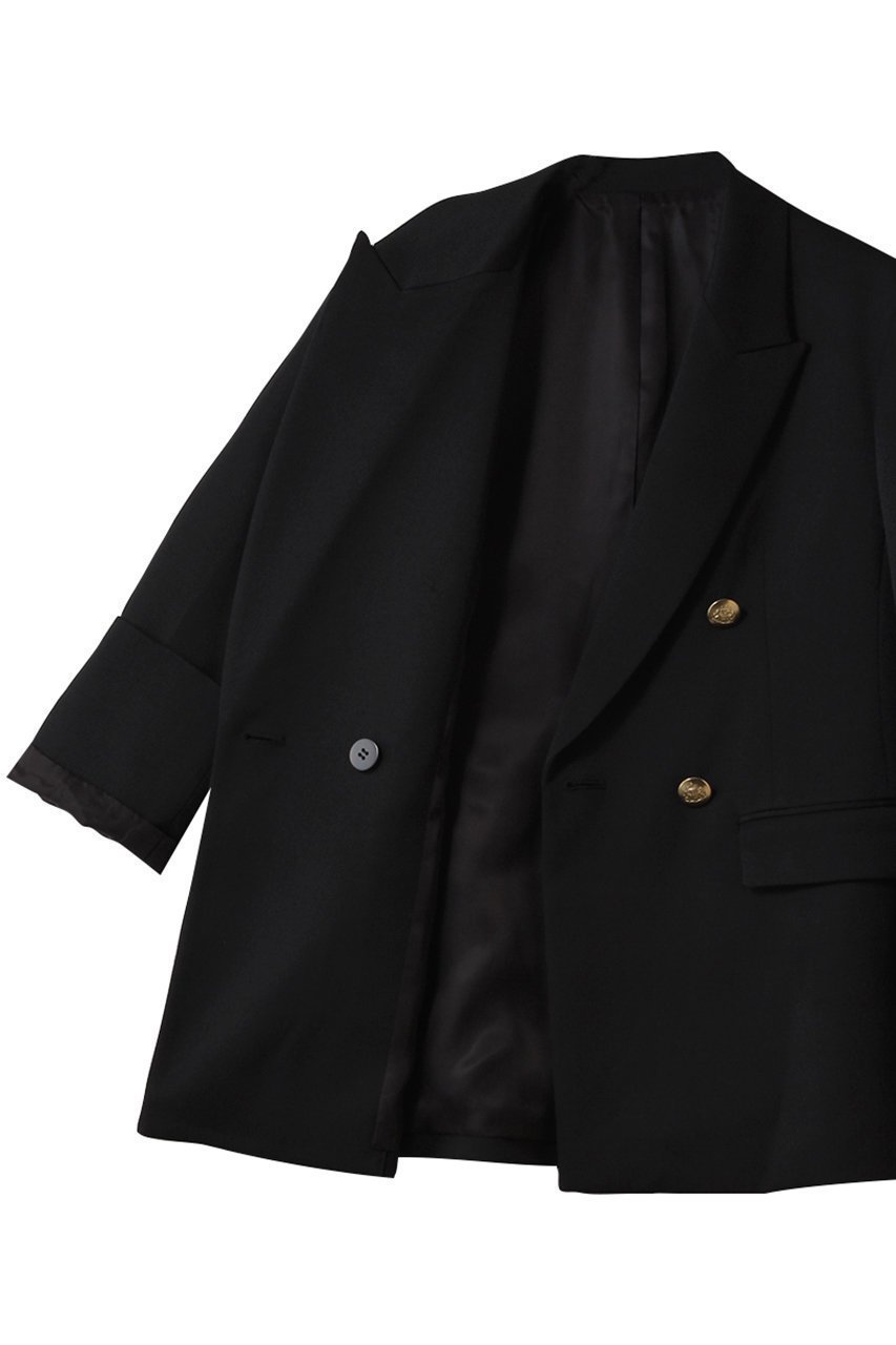 【アルアバイル/allureville】の【LOULOU WILLOUGHBY】ウールチノダブルジャケット 人気、トレンドファッション・服の通販 founy(ファニー) 　ファッション　Fashion　レディースファッション　Fashion for Women　アウター　Coat / Outerwear Collection　レディースジャケット・軽アウター　Jackets　シェイプ　Shape, Slim Fit　ジャケット　Jacket, Outerwear　ダブル　Double, Double-Breasted　パターン　Pattern, Design Print　フェミニン　Feminine, Girly　ベーシック　Basic, Essential　マニッシュ　Mannish, Boyish　今季　This Season, Current Season　新作・新入荷　New Arrivals / New In　other-7|ID: prp329100004632835 ipo3291000000033948892