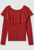 【アルアバイル/allureville】の【LOULOU WILLOUGHBY】ラッフルオフショルプルオーバー 人気、トレンドファッション・服の通販 founy(ファニー) ファッション Fashion レディースファッション Fashion for Women トップス・カットソー Cut & Sew Tops ニット Knit Tops & Sweaters カジュアルプルオーバー・ニットトップス Pullovers & Knit Tops / Casual Pullovers 2025年 2025 2025-2026秋冬・A/W Autumn/Winter 2025–26 AW25–26 おすすめ Recommended / Our Picks ラッフル Ruffle, Frill A/W・秋冬 Autumn/Winter thumbnail レッド|ID: prp329100004632839 ipo3291000000033341909