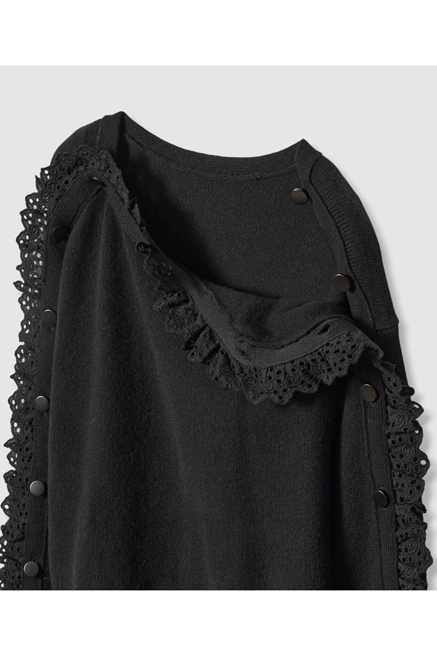 【アルアバイル/allureville】の【LOULOU WILLOUGHBY】ショルダーレース釦プルオーバー 人気、トレンドファッション・服の通販 founy(ファニー) 　ファッション　Fashion　レディースファッション　Fashion for Women　トップス・カットソー　Cut & Sew Tops　ニット　Knit Tops & Sweaters　カジュアルプルオーバー・ニットトップス　Pullovers & Knit Tops / Casual Pullovers　2025年　2025　2025-2026秋冬・A/W　Autumn/Winter 2025–26 AW25–26　ショルダー　Shoulder, Shoulder Strap　スリット　Slit, Slit Detail　トリミング　Trimming, Decorative Edge　レース　Lace, Lace Fabric　A/W・秋冬　Autumn/Winter　other-4|ID: prp329100004632843 ipo3291000000033341957