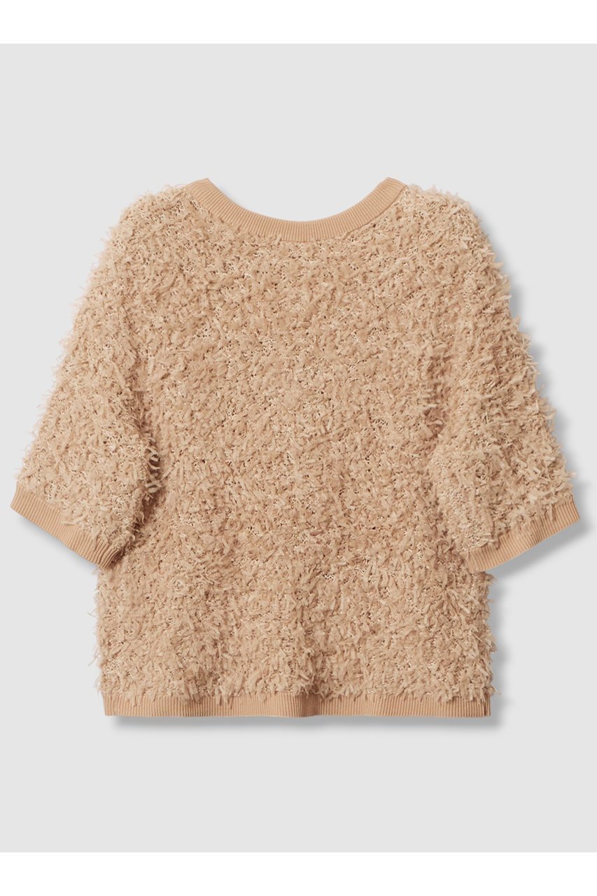 【アナイ/ANAYI】のチュールツイードプルオーバー インテリア・キッズ・メンズ・レディースファッション・服の通販 founy(ファニー) 　ファッション　Fashion　レディースファッション　Fashion for Women　トップス・カットソー　Cut & Sew Tops　ニット　Knit Tops & Sweaters　カジュアルプルオーバー・ニットトップス　Pullovers & Knit Tops / Casual Pullovers　2025年　2025　2025-2026秋冬・A/W　Autumn/Winter 2025–26 AW25–26　グラデーション　Gradient, Ombre　チュール　Tulip, Tulip Motif　メタル　Metal, Metal Parts　半袖　Short Sleeve, Half Sleeve　A/W・秋冬　Autumn/Winter　ベージュ|ID: prp329100004632849 ipo3291000000033341987