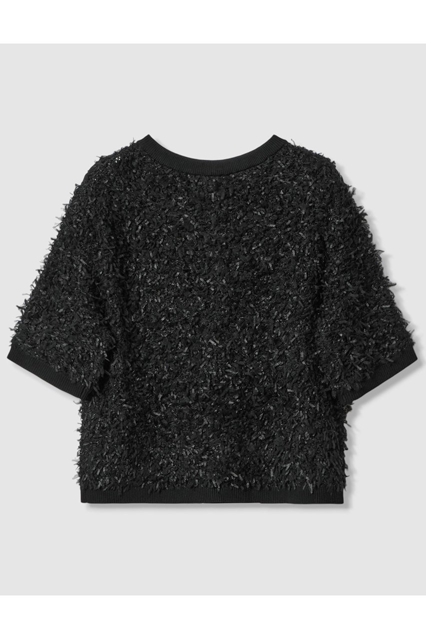 【アナイ/ANAYI】のチュールツイードプルオーバー インテリア・キッズ・メンズ・レディースファッション・服の通販 founy(ファニー) 　ファッション　Fashion　レディースファッション　Fashion for Women　トップス・カットソー　Cut & Sew Tops　ニット　Knit Tops & Sweaters　カジュアルプルオーバー・ニットトップス　Pullovers & Knit Tops / Casual Pullovers　2025年　2025　2025-2026秋冬・A/W　Autumn/Winter 2025–26 AW25–26　グラデーション　Gradient, Ombre　チュール　Tulip, Tulip Motif　メタル　Metal, Metal Parts　半袖　Short Sleeve, Half Sleeve　A/W・秋冬　Autumn/Winter　ブラック|ID: prp329100004632849 ipo3291000000033341988