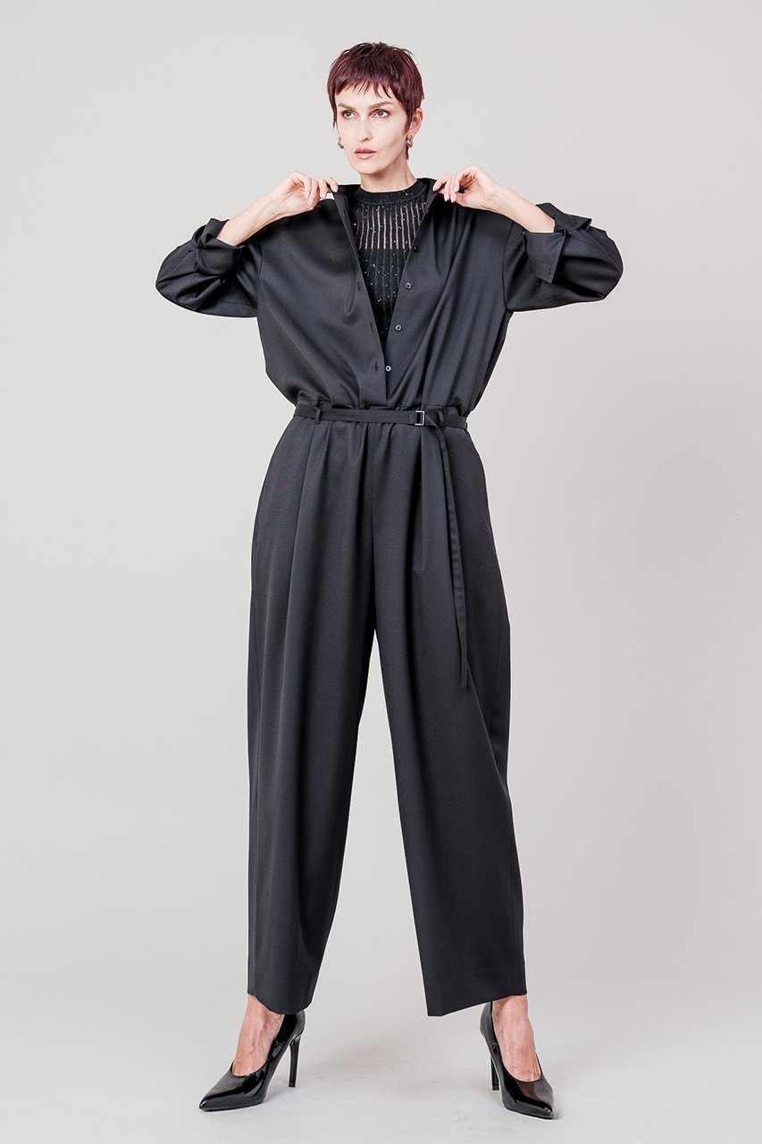 【ドメル/DOMELLE】のREDA ツイル ジャンプスーツ 人気、トレンドファッション・服の通販 founy(ファニー) 　ファッション　Fashion　レディースファッション　Fashion for Women　パンツ　Pants & Trousers　イタリア　Italy　シンプル　Simple, Minimal　スーツ　Suit, Formalwear　ツイル　Twist, Twisted Detail　ブラウジング　Blouson Silhouette, Cinched Waist　ワイド　Wide, Wide Fit　ワーク　Workwear, Utility Style　other-7|ID: prp329100004632871 ipo3291000000035321392