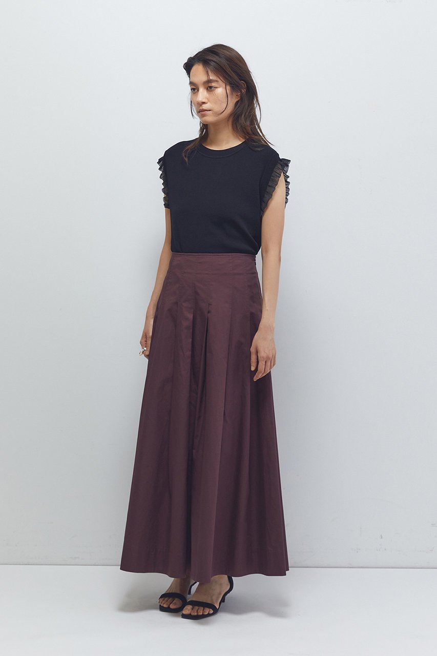 【プルミエ アロンディスモン/1er Arrondissement】のタイプライタータックスカート 人気、トレンドファッション・服の通販 founy(ファニー) 　ファッション　Fashion　レディースファッション　Fashion for Women　スカート　Skirts　ロングスカート　Long Skirts / Maxi & Midi Skirts　エレガント 上品　Elegant　タイプライター　Typewriter Fabric, Crisp Cotton　バランス　Balance, Style Balance　フレア　Flare, Flared　ロング　Long, Long-Length　再入荷　Restock / Back in Stock　other-7|ID: prp329100004632881 ipo3291000000035631055