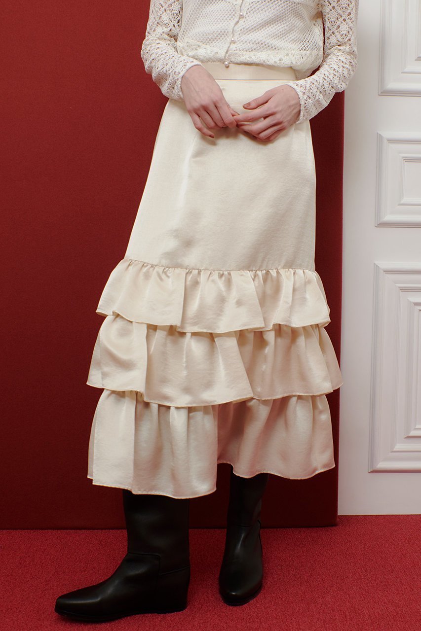 【アルアバイル/allureville】の【LOULOU WILLOUGHBY】トリアセサテンティアードスカート 人気、トレンドファッション・服の通販 founy(ファニー) 　ファッション　Fashion　レディースファッション　Fashion for Women　スカート　Skirts　ティアードスカート　Tiered Skirts　ロングスカート　Long Skirts / Maxi & Midi Skirts　2025年　2025　2025-2026秋冬・A/W　Autumn/Winter 2025–26 AW25–26　サテン　Satin, Glossy Fabric　ティアード　Tiered, Tiered Style　ティアードスカート　Tiered Skirt, Flounced Skirt　ドレープ　Drape, Draping Fabric　ロング　Long, Long-Length　A/W・秋冬　Autumn/Winter　other-6|ID: prp329100004632883 ipo3291000000033342282