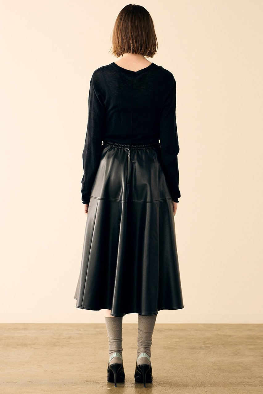 【マリリンムーン/MARILYN MOON】のソフトフェイクレザーサーキュラースカート 人気、トレンドファッション・服の通販 founy(ファニー) 　ファッション　Fashion　レディースファッション　Fashion for Women　スカート　Skirts　2025年　2025　2025-2026秋冬・A/W　Autumn/Winter 2025–26 AW25–26　ドレープ　Drape, Draping Fabric　モダン　Modern, Contemporary　A/W・秋冬　Autumn/Winter　other-7|ID: prp329100004632888 ipo3291000000033342311