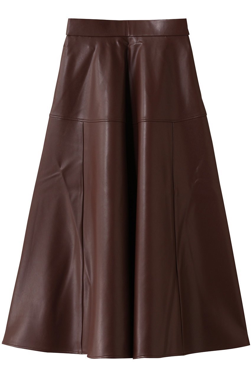 【マリリンムーン/MARILYN MOON】のソフトフェイクレザーサーキュラースカート インテリア・キッズ・メンズ・レディースファッション・服の通販 founy(ファニー) ファッション Fashion レディースファッション Fashion for Women スカート Skirts ドレープ Drape, Draping Fabric モダン Modern, Contemporary 再入荷 Restock / Back in Stock ダークブラウン|ID: prp329100004632888 ipo3291000000034028208