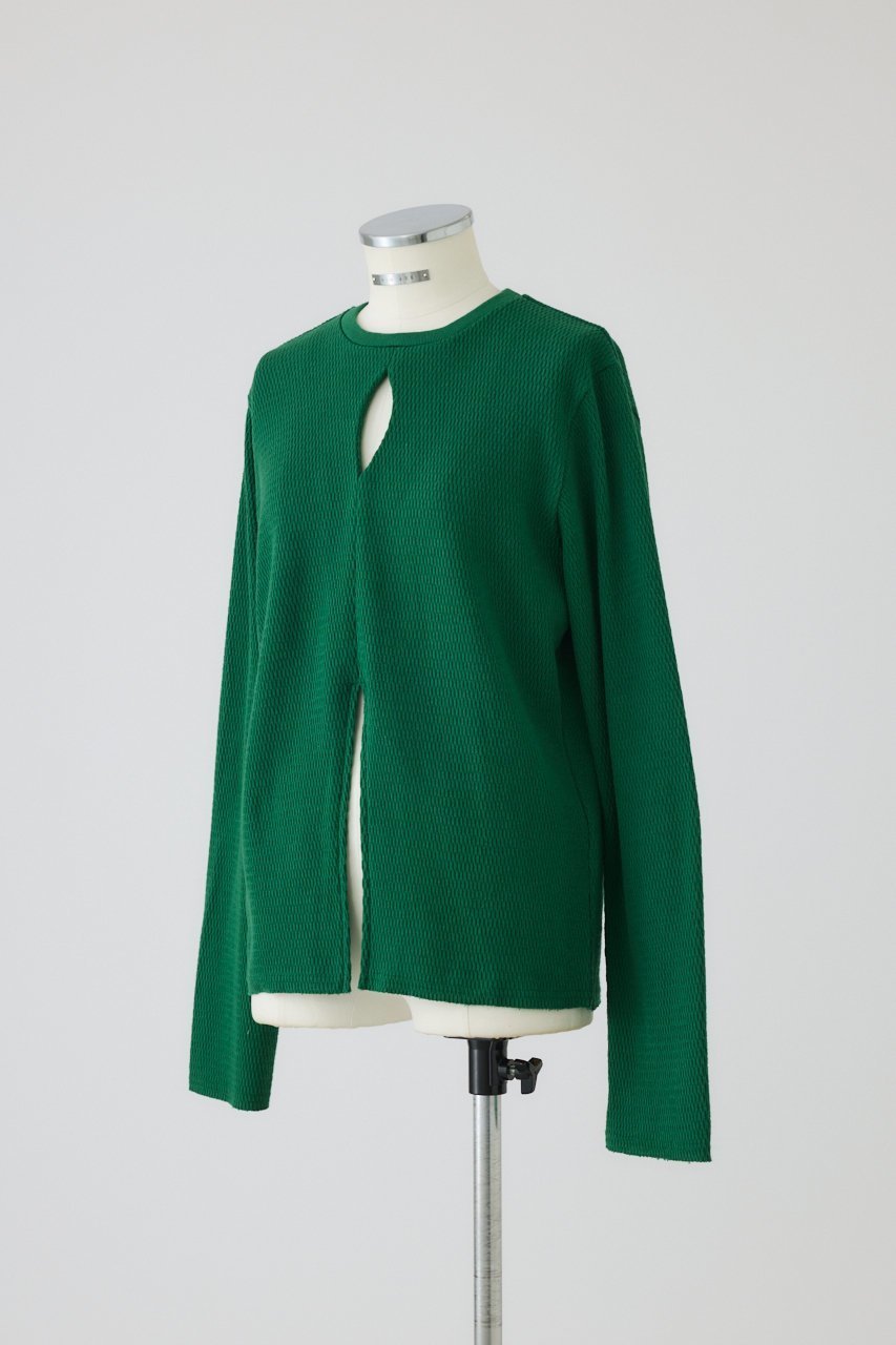 【リムアーク/RIM.ARK】のOpen skin thermal tops/トップス 人気、トレンドファッション・服の通販 founy(ファニー) 　ファッション　Fashion　レディースファッション　Fashion for Women　トップス・カットソー　Cut & Sew Tops　シャツ・ブラウス・オフィスカジュアル　Elegant Blouses & Button-Ups　ロングTシャツ・Tシャツ　Longline T-Shirts & Tees　カットソー・ベーシックTシャツ　Cut-and-Sewn Tops / Stretch Tees & Basics　オーバル　Oval Design　サーマル　Thermal, Waffle Knit　スリーブ　Sleeve, Long Sleeve / Short Sleeve　フロント　Front, Front Design　モダン　Modern, Contemporary　ロング　Long, Long-Length　新作・新入荷　New Arrivals / New In　other-2|ID: prp329100004633580 ipo3291000000033356095