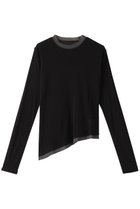 【リムアーク/RIM.ARK】のCotton diagonal cut tops/カットソー 人気、トレンドファッション・服の通販 founy(ファニー) ファッション Fashion レディースファッション Fashion for Women トップス・カットソー Cut & Sew Tops シャツ・ブラウス・オフィスカジュアル Elegant Blouses & Button-Ups ロングTシャツ・Tシャツ Longline T-Shirts & Tees カットソー・ベーシックTシャツ Cut-and-Sewn Tops / Stretch Tees & Basics インナー Innerwear カッティング Cutting Detail カットソー Cut and Sewn Top スリーブ Sleeve, Long Sleeve / Short Sleeve ロング Long, Long-Length 軽量 Lightweight, Ultra Light thumbnail ブラック|ID: prp329100004633582 ipo3291000000033356112