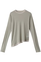【リムアーク/RIM.ARK】のCotton diagonal cut tops/カットソー 人気、トレンドファッション・服の通販 founy(ファニー) ファッション Fashion レディースファッション Fashion for Women トップス・カットソー Cut & Sew Tops シャツ・ブラウス・オフィスカジュアル Elegant Blouses & Button-Ups ロングTシャツ・Tシャツ Longline T-Shirts & Tees カットソー・ベーシックTシャツ Cut-and-Sewn Tops / Stretch Tees & Basics インナー Innerwear カッティング Cutting Detail カットソー Cut and Sewn Top スリーブ Sleeve, Long Sleeve / Short Sleeve ロング Long, Long-Length 軽量 Lightweight, Ultra Light thumbnail ライトグリーン|ID: prp329100004633582 ipo3291000000033356113