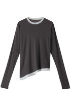 【リムアーク/RIM.ARK】のCotton diagonal cut tops/カットソー 人気、トレンドファッション・服の通販 founy(ファニー) ファッション Fashion レディースファッション Fashion for Women トップス・カットソー Cut & Sew Tops シャツ・ブラウス・オフィスカジュアル Elegant Blouses & Button-Ups ロングTシャツ・Tシャツ Longline T-Shirts & Tees カットソー・ベーシックTシャツ Cut-and-Sewn Tops / Stretch Tees & Basics インナー Innerwear カッティング Cutting Detail カットソー Cut and Sewn Top スリーブ Sleeve, Long Sleeve / Short Sleeve ロング Long, Long-Length 軽量 Lightweight, Ultra Light thumbnail グレー|ID: prp329100004633582 ipo3291000000033356114