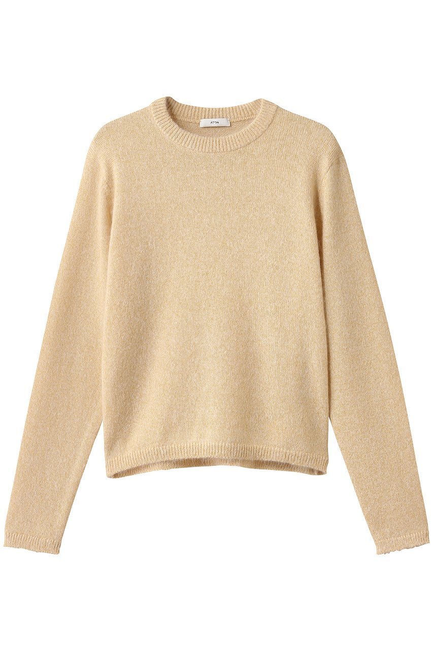 【ガリャルダガランテ/GALLARDAGALANTE】の【ATON】アルパカシルククルーネックニット 人気、トレンドファッション・服の通販 founy(ファニー) 　ファッション　Fashion　レディースファッション　Fashion for Women　トップス・カットソー　Cut & Sew Tops　ニット　Knit Tops & Sweaters　カジュアルプルオーバー・ニットトップス　Pullovers & Knit Tops / Casual Pullovers　おすすめ　Recommended / Our Picks　イエロー　Yellow　シアー　Sheer, See-Through　シルク　Silk, 100% Silk　ハイネック　High Neck, Mock Neck　冬　Winter / This Winter　秋　Autumn　A/W・秋冬　Autumn/Winter　 other-1|ID: prp329100004633589 ipo3291000000036516927