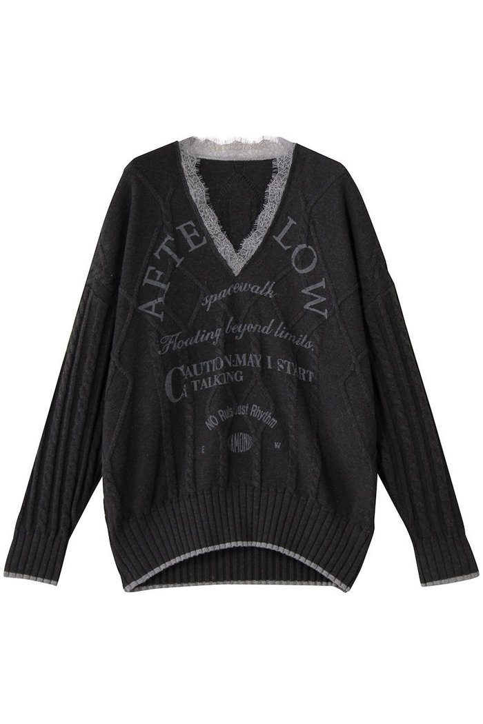 【メゾンスペシャル/MAISON SPECIAL】のPrinted Knit Tops/プリントニットトップス インテリア・キッズ・メンズ・レディースファッション・服の通販 founy(ファニー) https://founy.com/ ファッション Fashion レディースファッション Fashion for Women トップス・カットソー Cut & Sew Tops ニット Knit Tops & Sweaters カジュアルプルオーバー・ニットトップス Pullovers & Knit Tops / Casual Pullovers なめらか Smooth, Silky Texture フェミニン Feminine, Girly プリント Print, Printed Pattern ラバー Rubber, Rubber Sole レース Lace, Lace Fabric |ID: prp329100004633594 ipo3291000000036013124