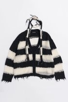【メゾンスペシャル/MAISON SPECIAL】のScarf Combination Striped Cardigan/マフラーコンビボーダーカーディガン BLK(ブラック)|ID: prp329100004633599 ipo3291000000033356286