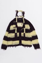 【メゾンスペシャル/MAISON SPECIAL】のScarf Combination Striped Cardigan/マフラーコンビボーダーカーディガン BRD(ボルドー)|ID: prp329100004633599 ipo3291000000033356287