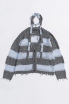 【メゾンスペシャル/MAISON SPECIAL】のScarf Combination Striped Cardigan/マフラーコンビボーダーカーディガン GRY(グレー)|ID: prp329100004633599 ipo3291000000033356290