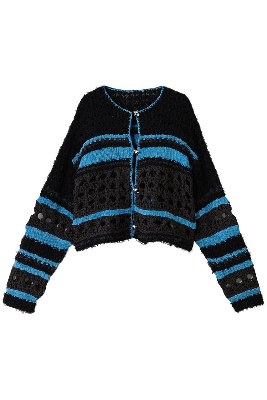 【メゾンスペシャル/MAISON SPECIAL】のHand-knitted Cardigan/ハンドカーディガン インテリア・キッズ・メンズ・レディースファッション・服の通販 founy(ファニー) 　ファッション　Fashion　レディースファッション　Fashion for Women　トップス・カットソー　Cut & Sew Tops　ニット　Knit Tops & Sweaters　カーディガン・羽織り　Layered Style Cardigans　おすすめ　Recommended / Our Picks　カーディガン　Cardigan, Knitwear　シンプル　Simple, Minimal　ドッキング　Docking, Mixed Material　ハンド　Hand, Handmade　メッシュ　Mesh, Net Fabric　再入荷　Restock / Back in Stock　手編み　Hand-Knitted, Handmade Knit　羽織　Haori, Light Jacket　GRY(グレー)|ID: prp329100004633602 ipo3291000000035346029