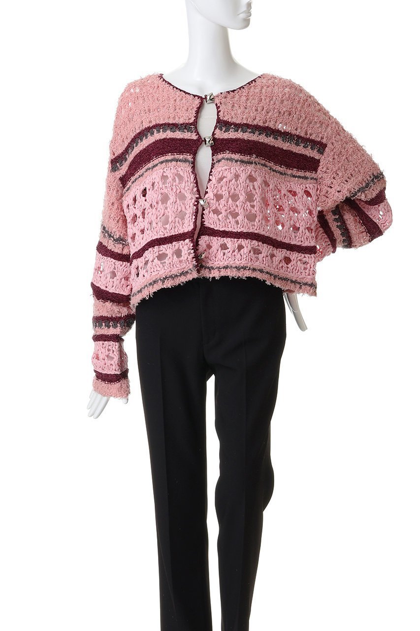 【メゾンスペシャル/MAISON SPECIAL】のHand-knitted Cardigan/ハンドカーディガン 人気、トレンドファッション・服の通販 founy(ファニー) 　ファッション　Fashion　レディースファッション　Fashion for Women　トップス・カットソー　Cut & Sew Tops　ニット　Knit Tops & Sweaters　カーディガン・羽織り　Layered Style Cardigans　おすすめ　Recommended / Our Picks　カーディガン　Cardigan, Knitwear　シンプル　Simple, Minimal　ドッキング　Docking, Mixed Material　ハンド　Hand, Handmade　メッシュ　Mesh, Net Fabric　再入荷　Restock / Back in Stock　手編み　Hand-Knitted, Handmade Knit　羽織　Haori, Light Jacket　other-2|ID: prp329100004633602 ipo3291000000035346032