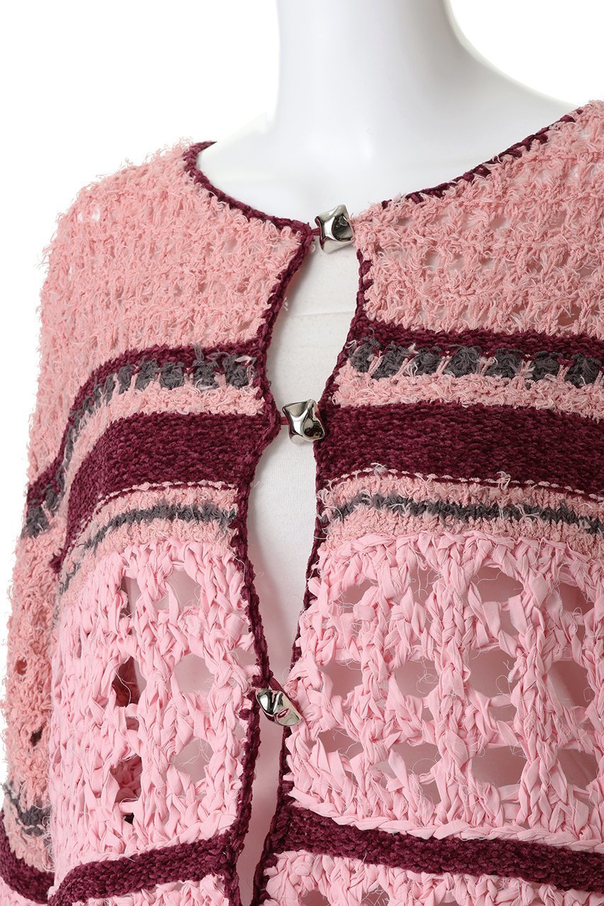 【メゾンスペシャル/MAISON SPECIAL】のHand-knitted Cardigan/ハンドカーディガン 人気、トレンドファッション・服の通販 founy(ファニー) 　ファッション　Fashion　レディースファッション　Fashion for Women　トップス・カットソー　Cut & Sew Tops　ニット　Knit Tops & Sweaters　カーディガン・羽織り　Layered Style Cardigans　おすすめ　Recommended / Our Picks　カーディガン　Cardigan, Knitwear　シンプル　Simple, Minimal　ドッキング　Docking, Mixed Material　ハンド　Hand, Handmade　メッシュ　Mesh, Net Fabric　再入荷　Restock / Back in Stock　手編み　Hand-Knitted, Handmade Knit　羽織　Haori, Light Jacket　other-5|ID: prp329100004633602 ipo3291000000035346035